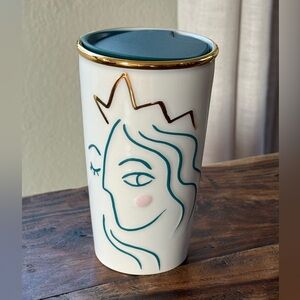 Starbucks 2017 Anniversary Crowned Siren ceramic travel tumbler